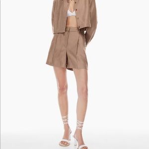 Wilfred Effortless Linen 5” Shorts -Size 6- Grey Taupe